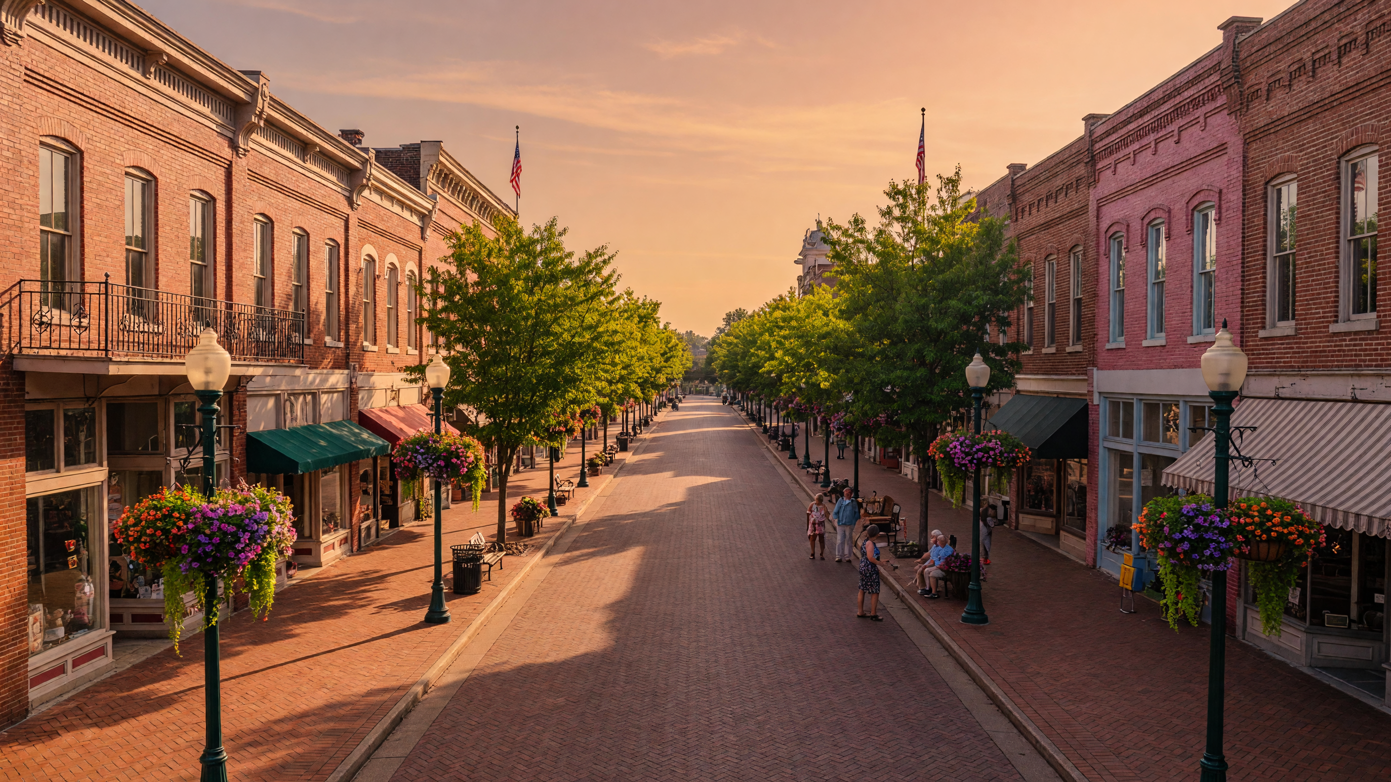 Charming outdoor dining scene in historic downtown Franklin