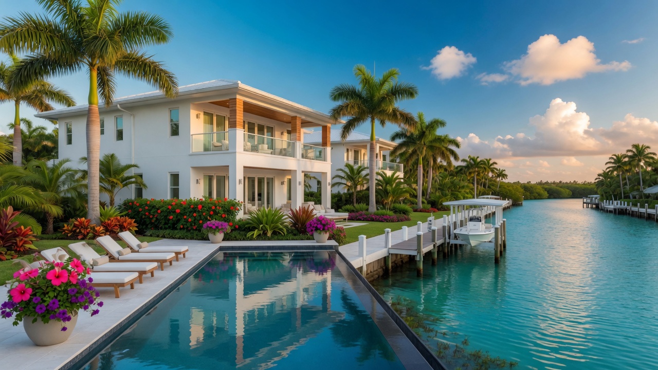 Beautiful waterfront luxury home in Southwest Florida with private dock