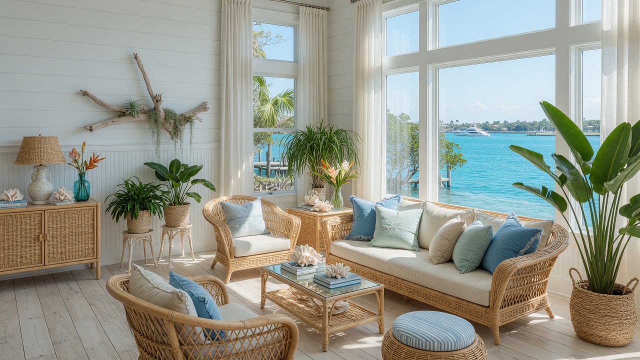 Coastal luxury home interior with waterfront views in Southwest Florida