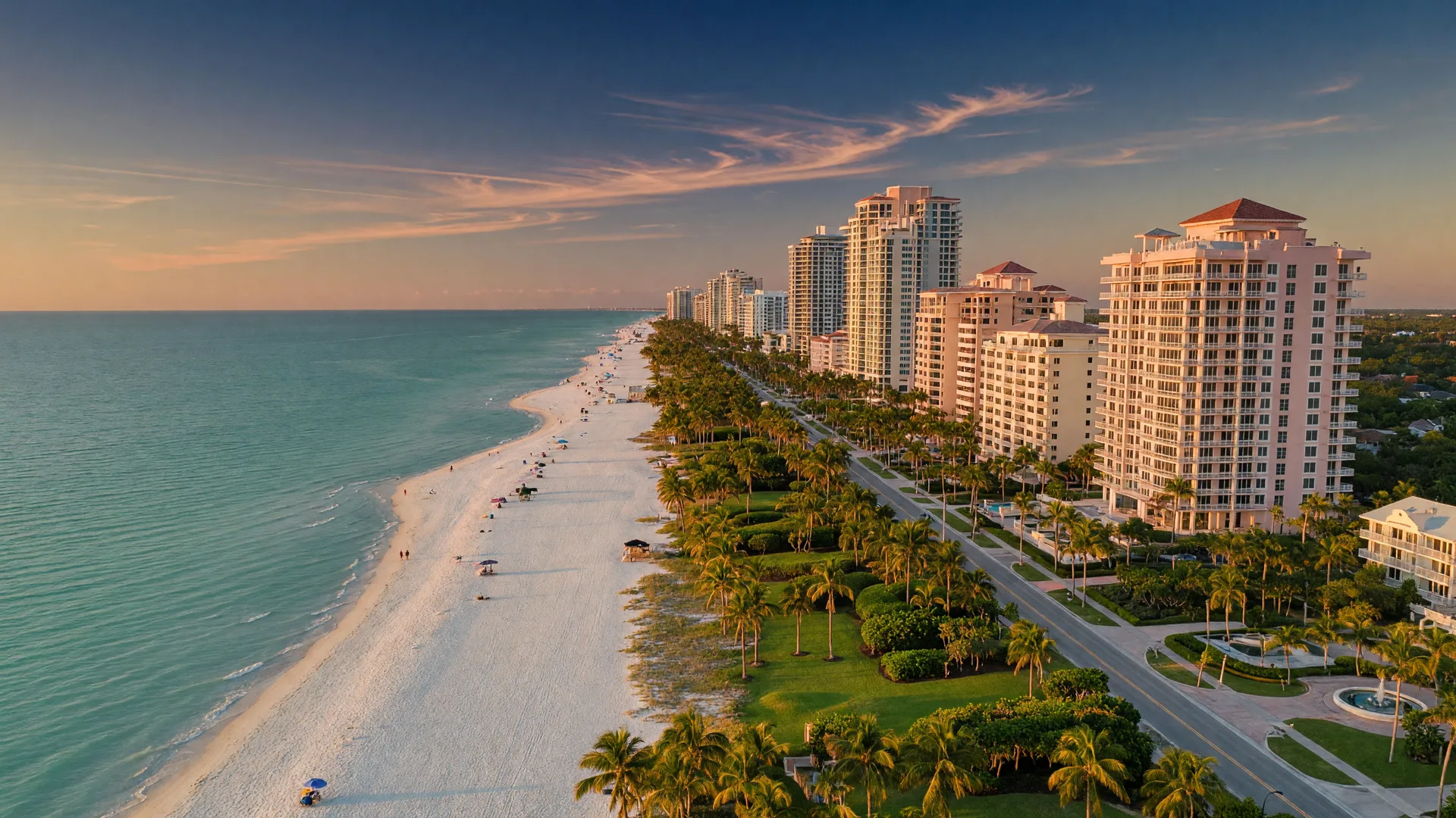White sand beach in Naples Florida