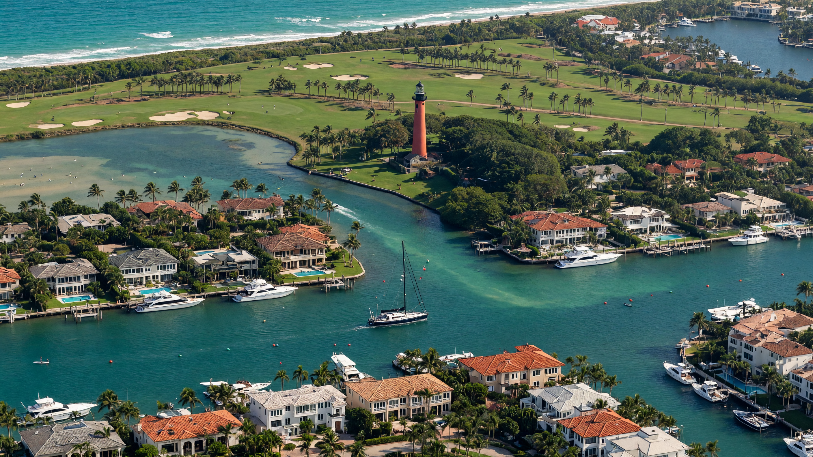 Palm Beach County, Florida — Jupiter Inlet Lighthouse, luxury waterfront estates, and championship golf courses