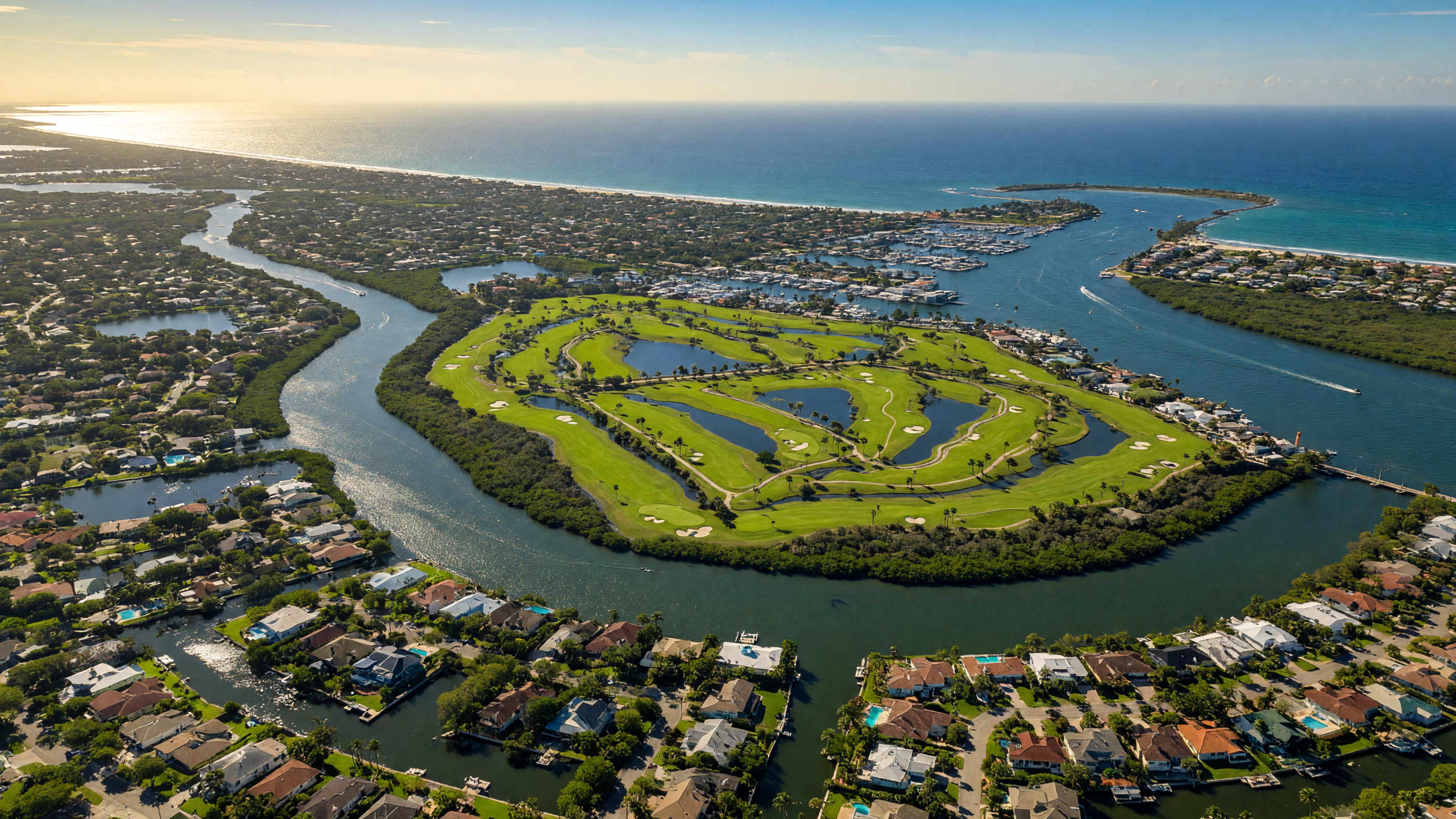 St. Lucie County, Florida — PGA Village championship golf courses and the St. Lucie River