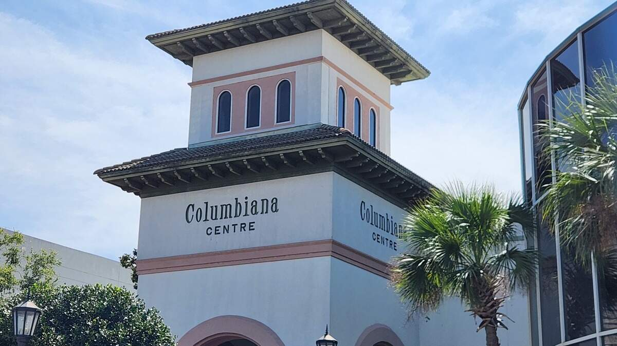 Exterior view of Columbiana Centre shopping mall in the Harbison area near Irmo, South Carolina
