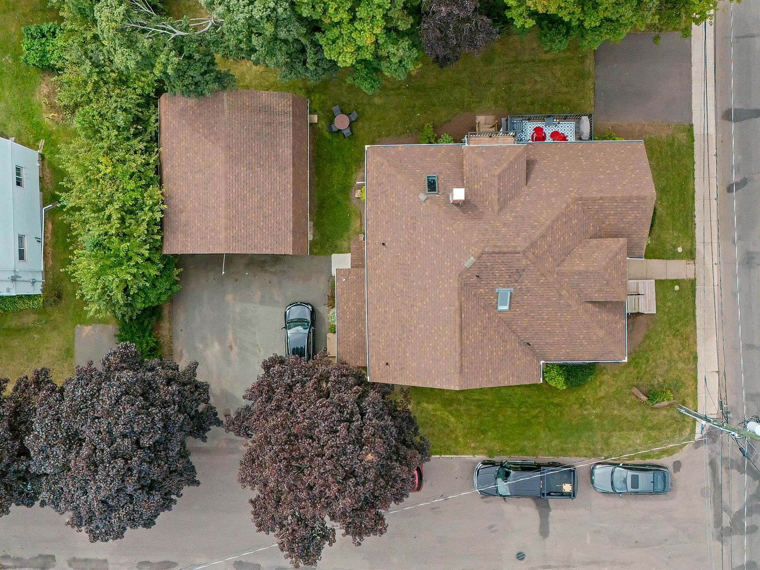 Aerial view of 91 Central St property lot