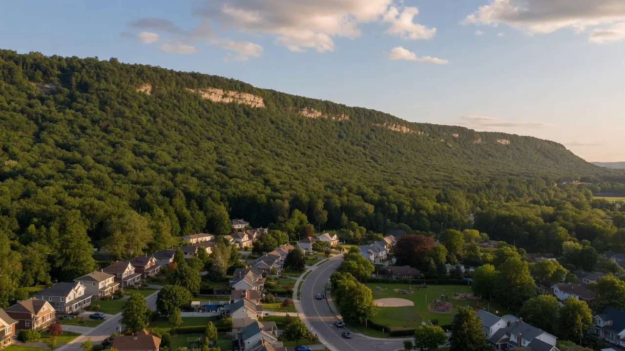 Scenic view of Hamilton Mountain with the Niagara Escarpment