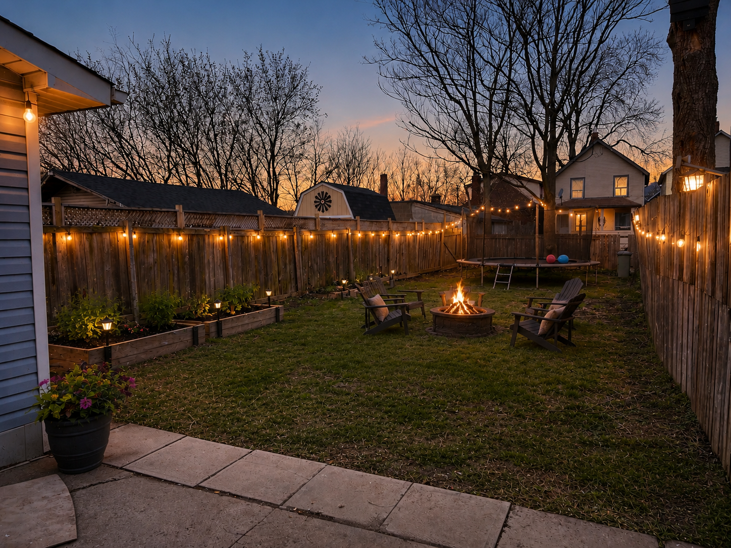 Private backyard outdoor space