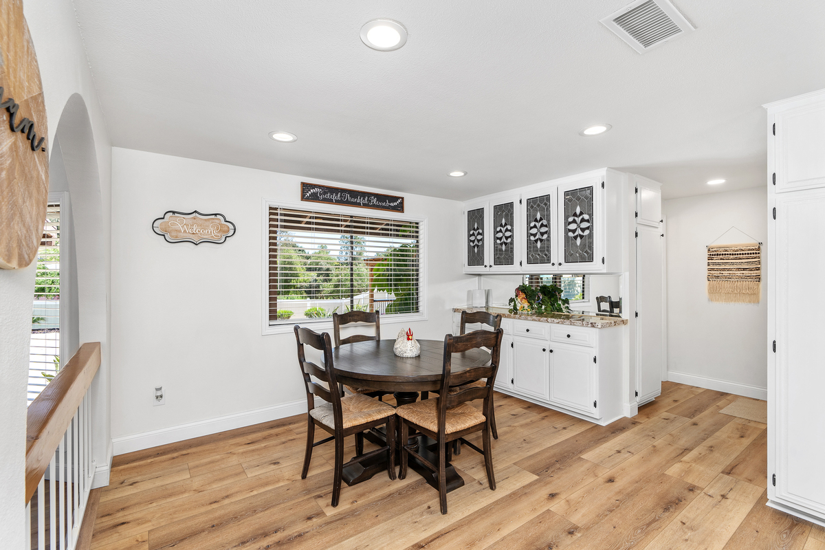 Casual dining nook with natural lighting