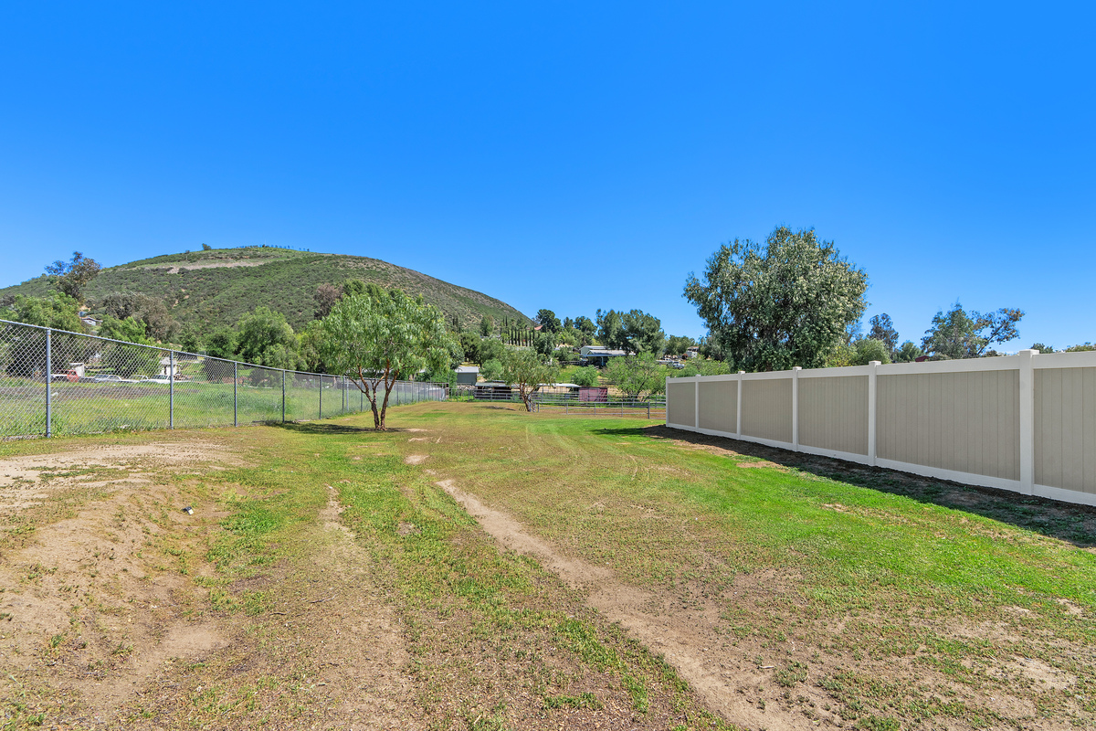 Expansive open-lot backyard