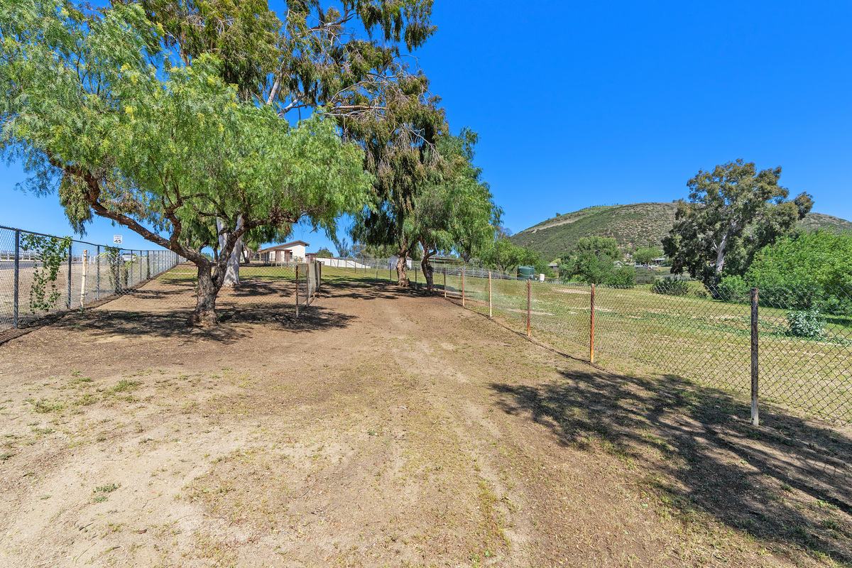 Property grounds with hill view