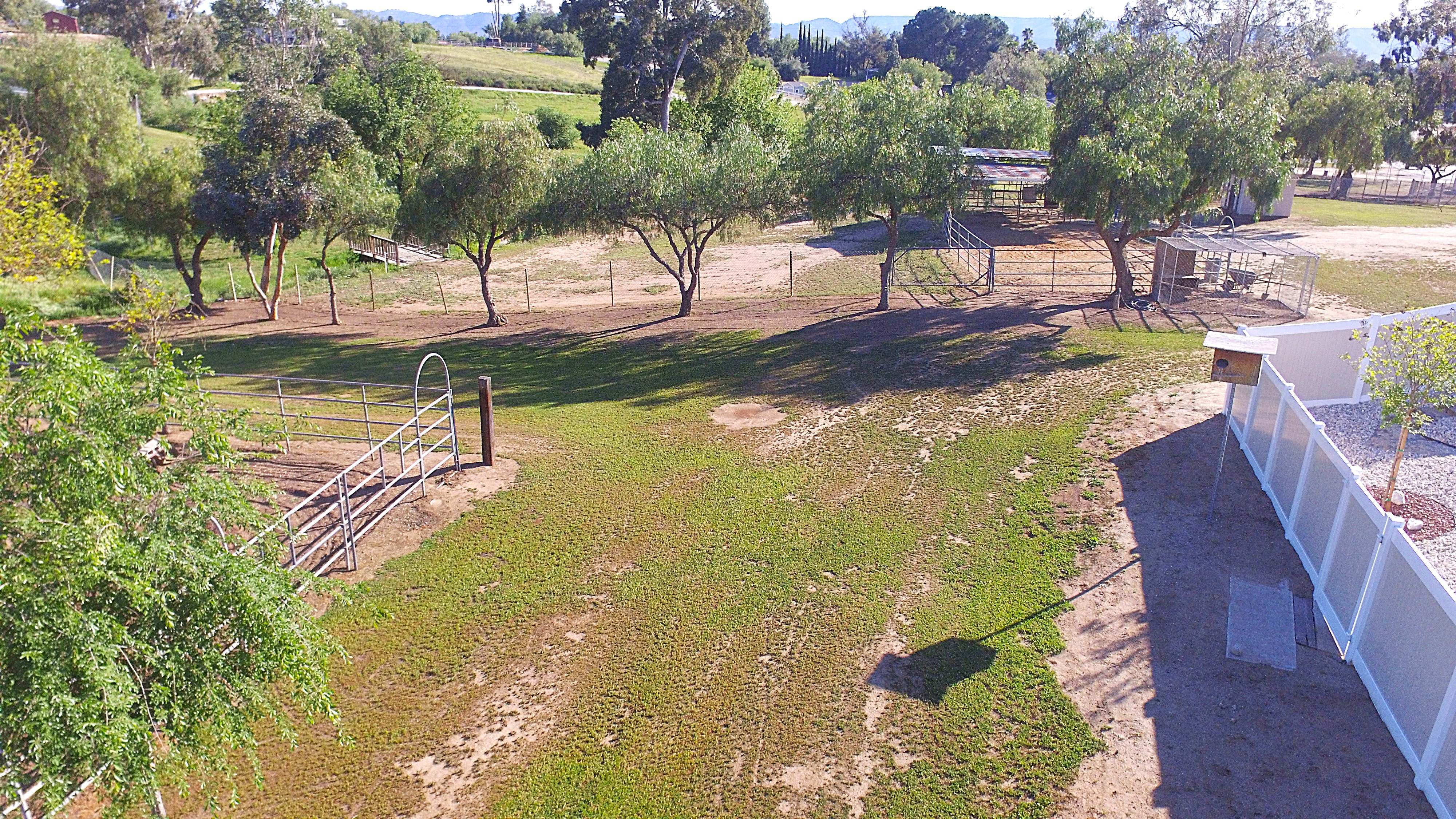 Aerial of equestrian grounds and fencing