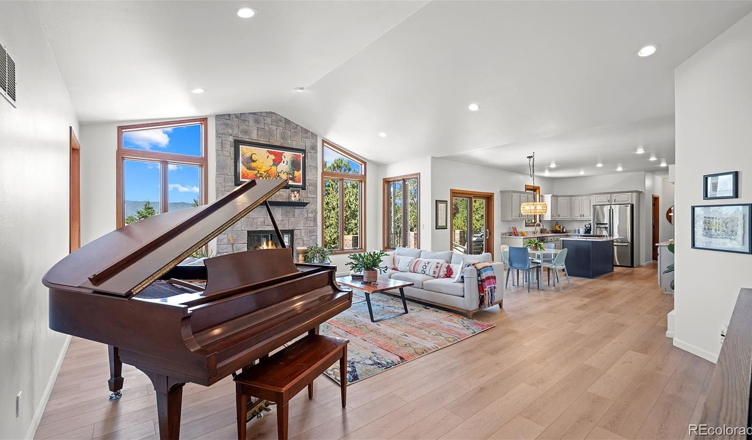 Open-concept living and dining area