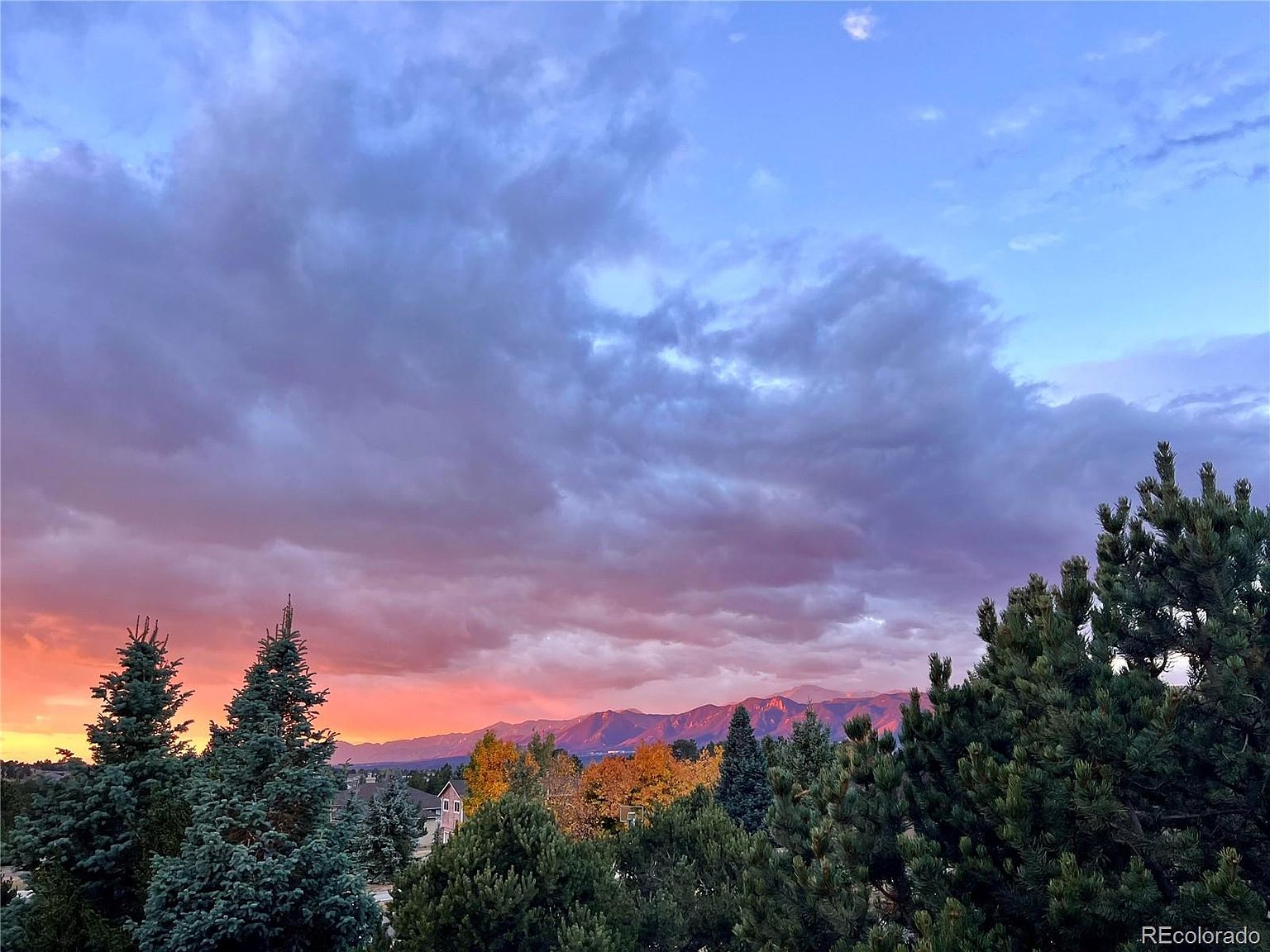 Front Range sunset view from the property