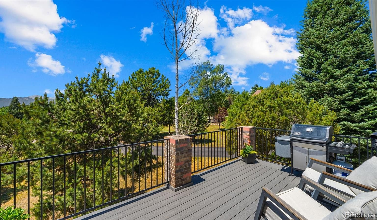 Composite deck with mountain backdrop