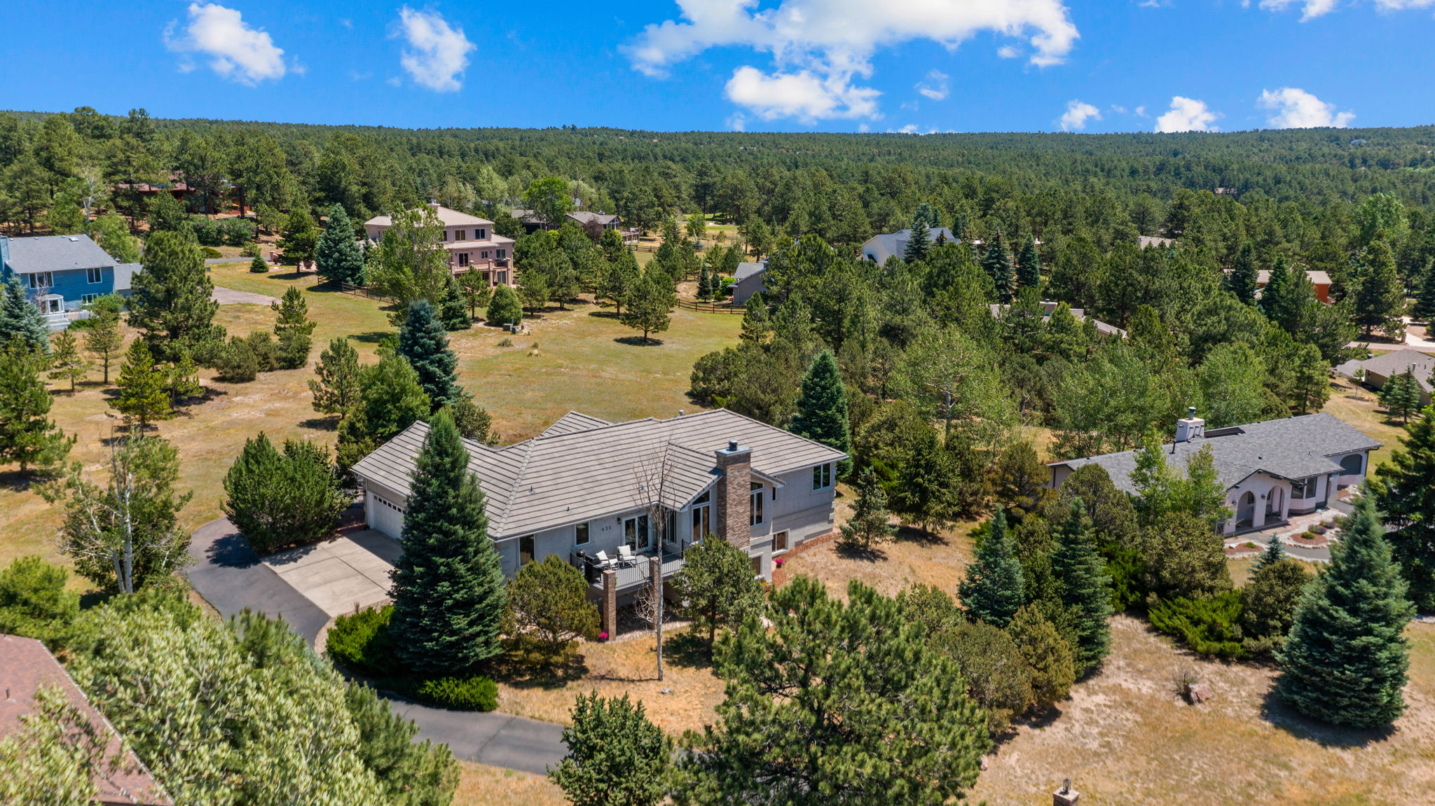 Aerial view of ranch property