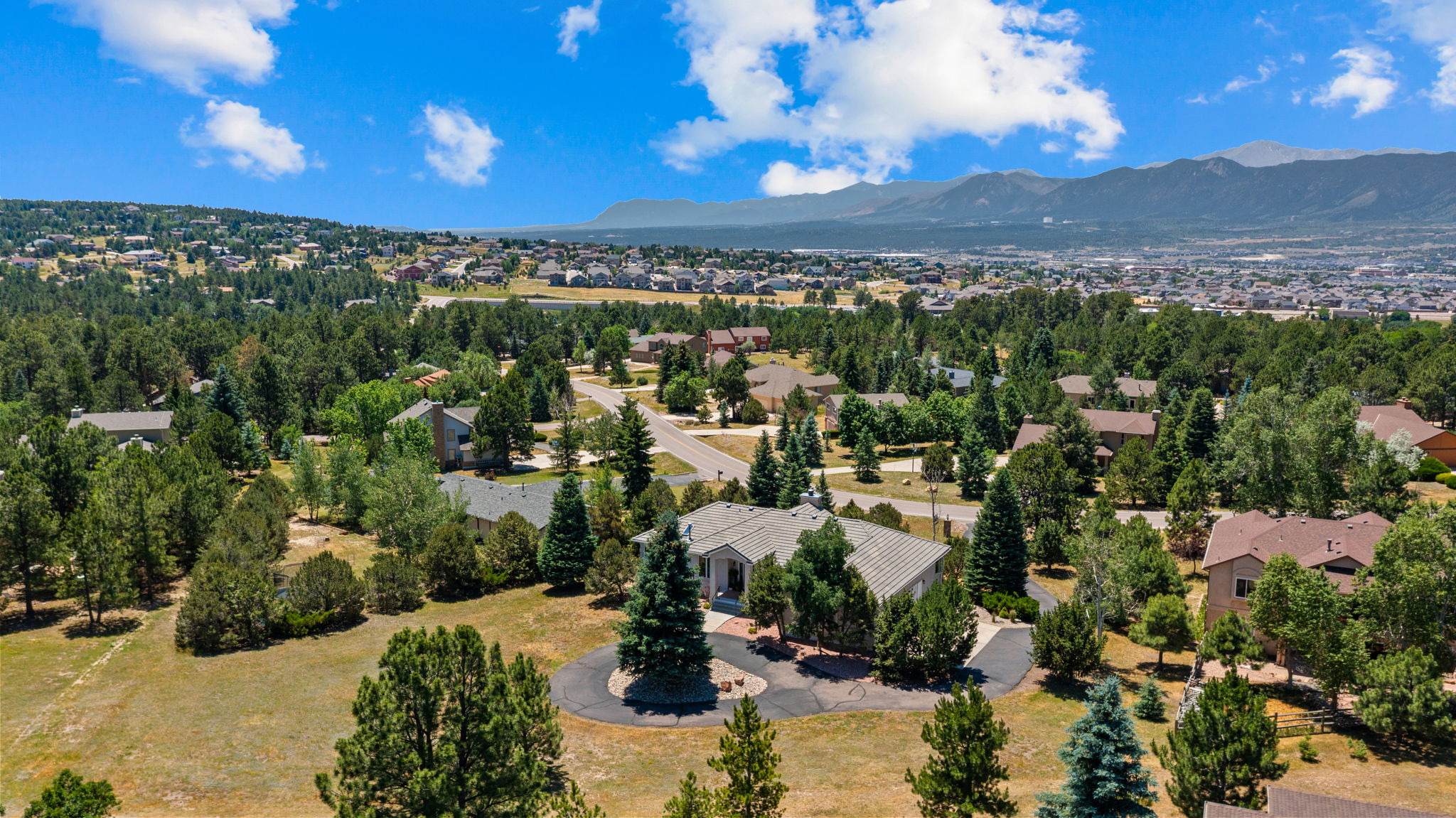 Aerial view of the lot