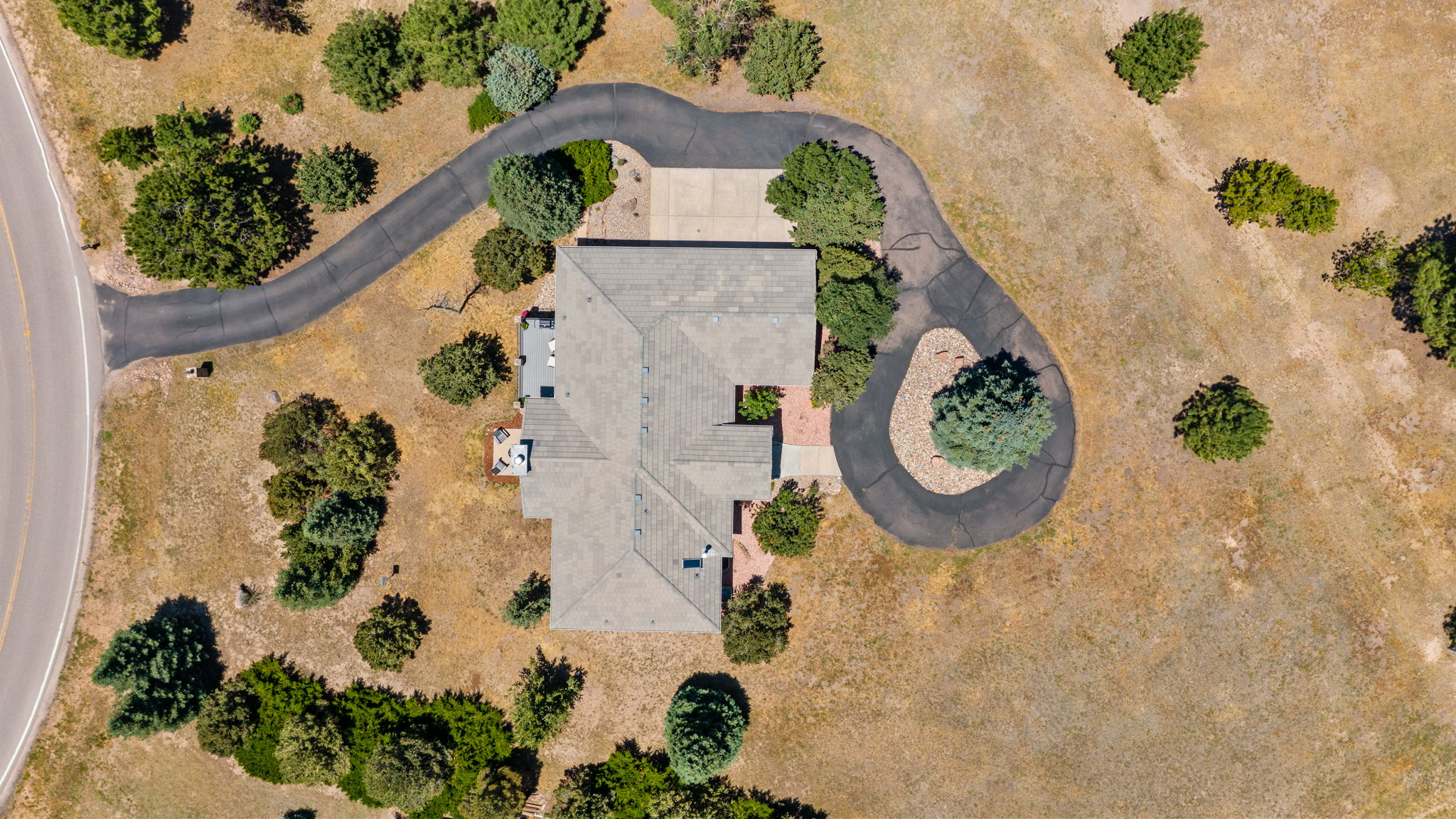Drone overhead lot view