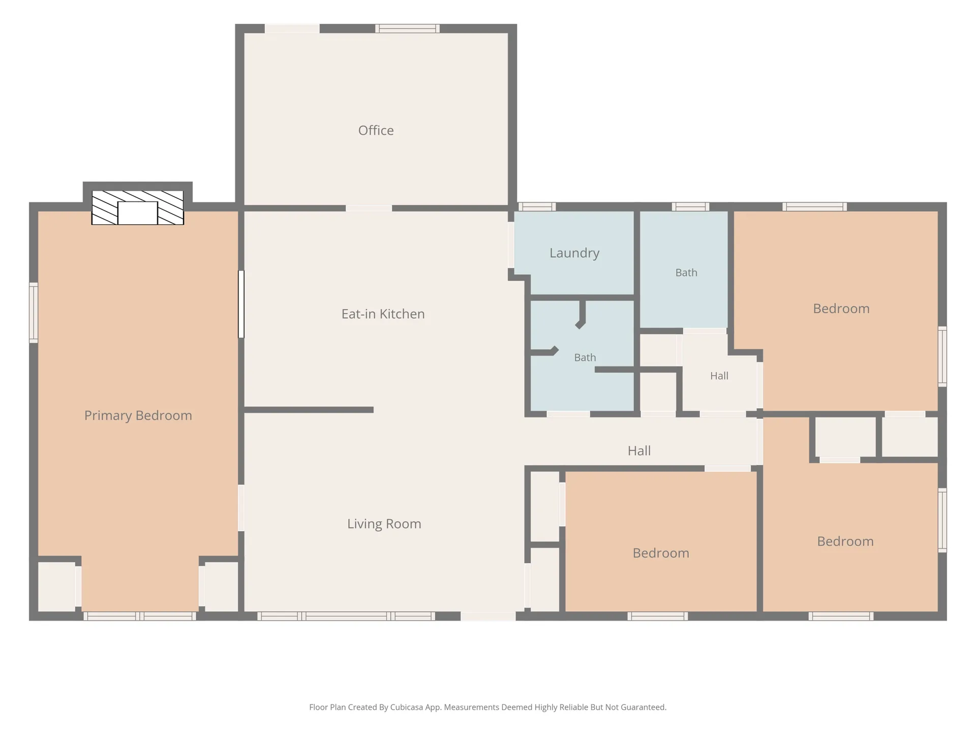 Floor plan of 1343 Bartlett Rd showing the full room layout with labeled rooms including bedrooms, kitchen, bathrooms, and living areas