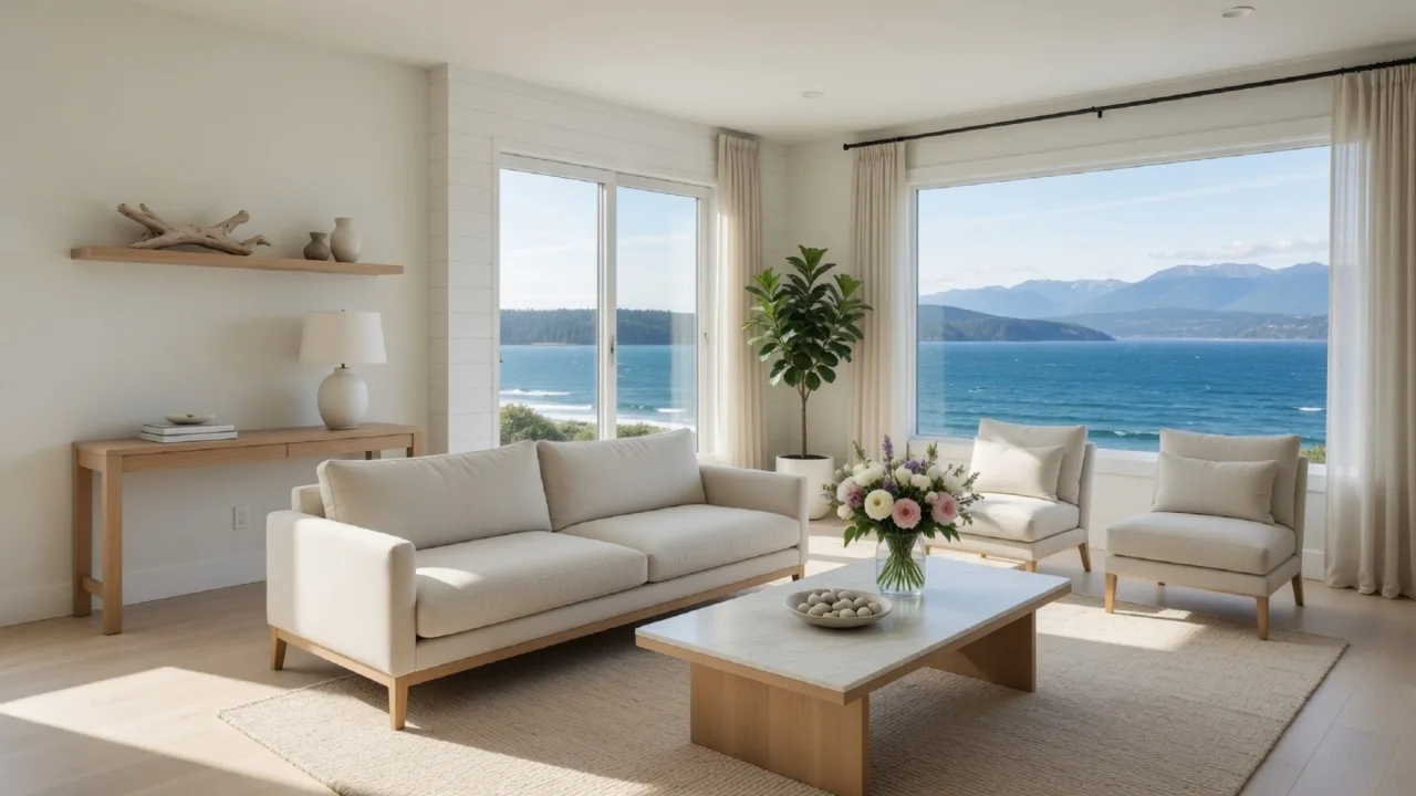 Beautifully staged living room ready for sale in Victoria