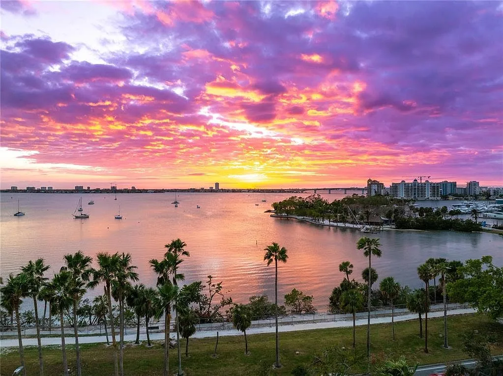 Sarasota Bay sunset view from The Regency House