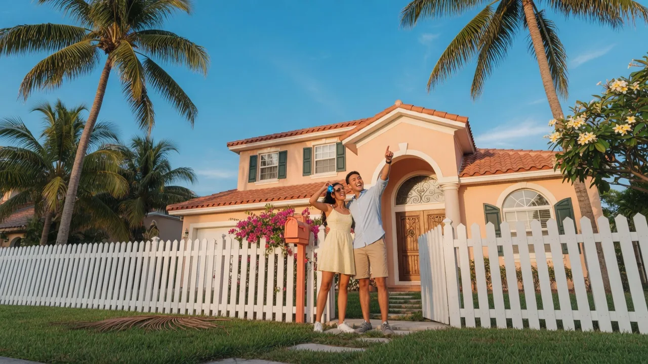 A luxury waterfront condominium building in Sarasota with a private pool at golden hour