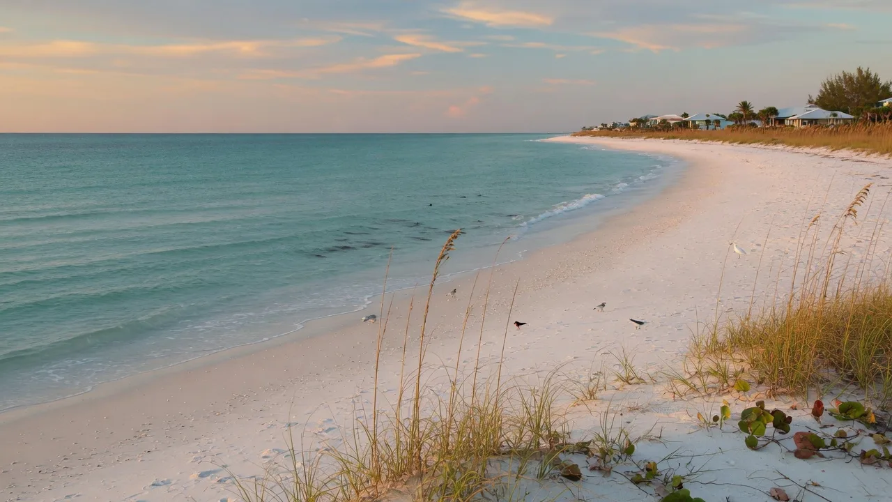 Englewood Florida Manasota Key beach with pristine white sand and Gulf waters