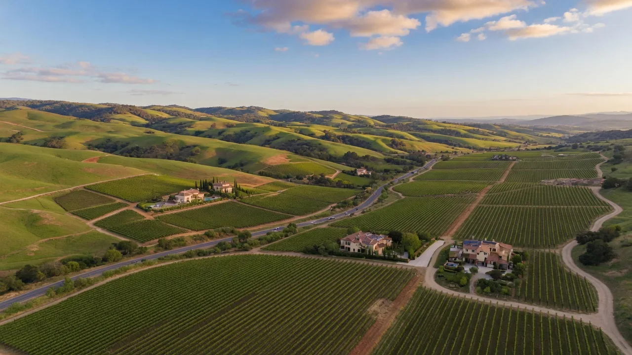 Temecula wine country landscape with rolling hills