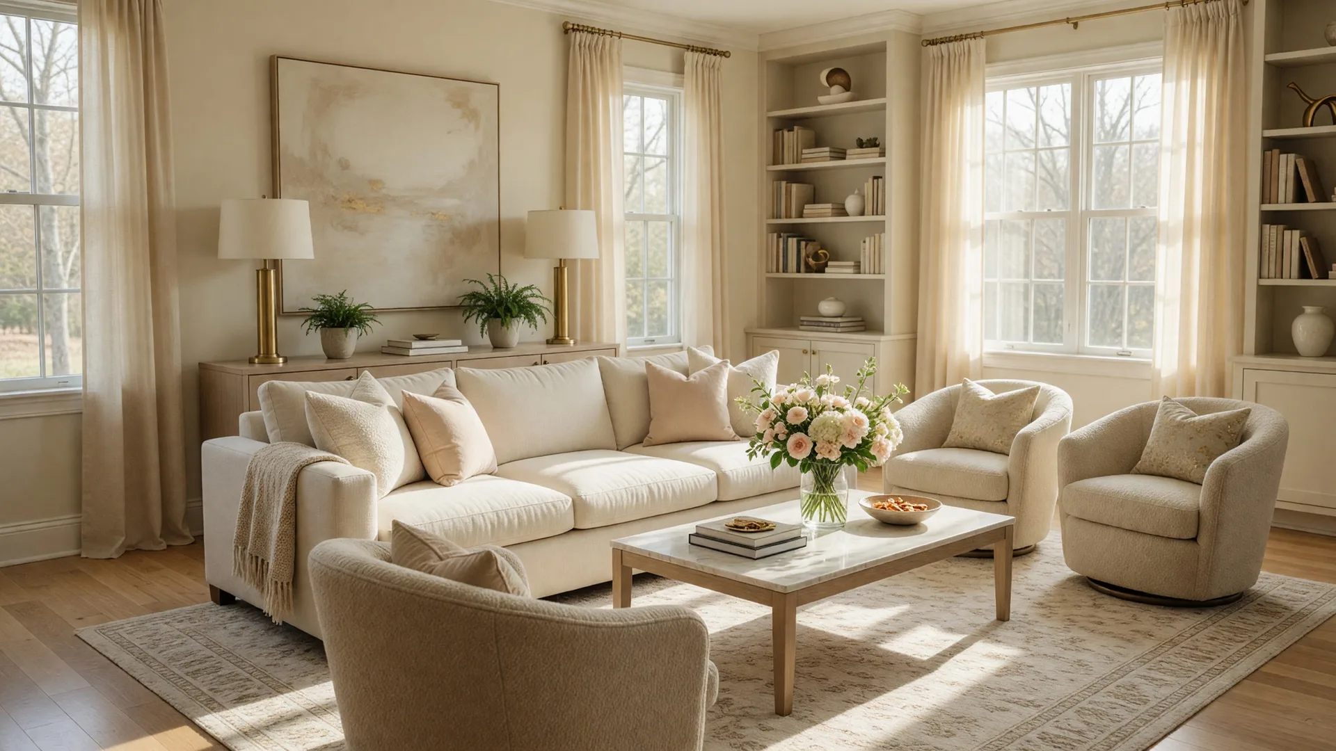 A beautifully staged living room — the kind of market-ready home the Concierge program helps sellers achieve