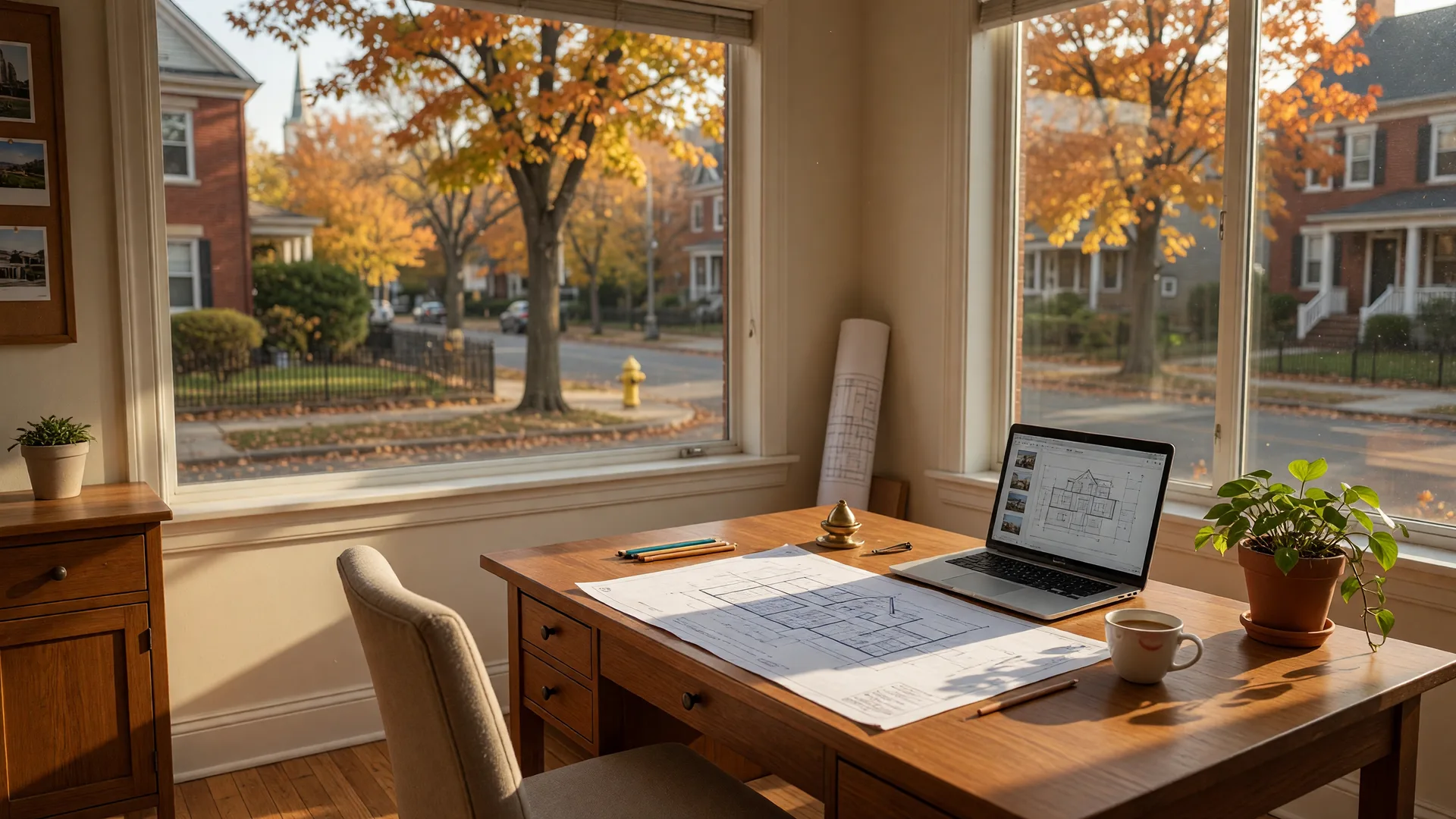 A warm, professional real estate office setting in New Haven, Connecticut