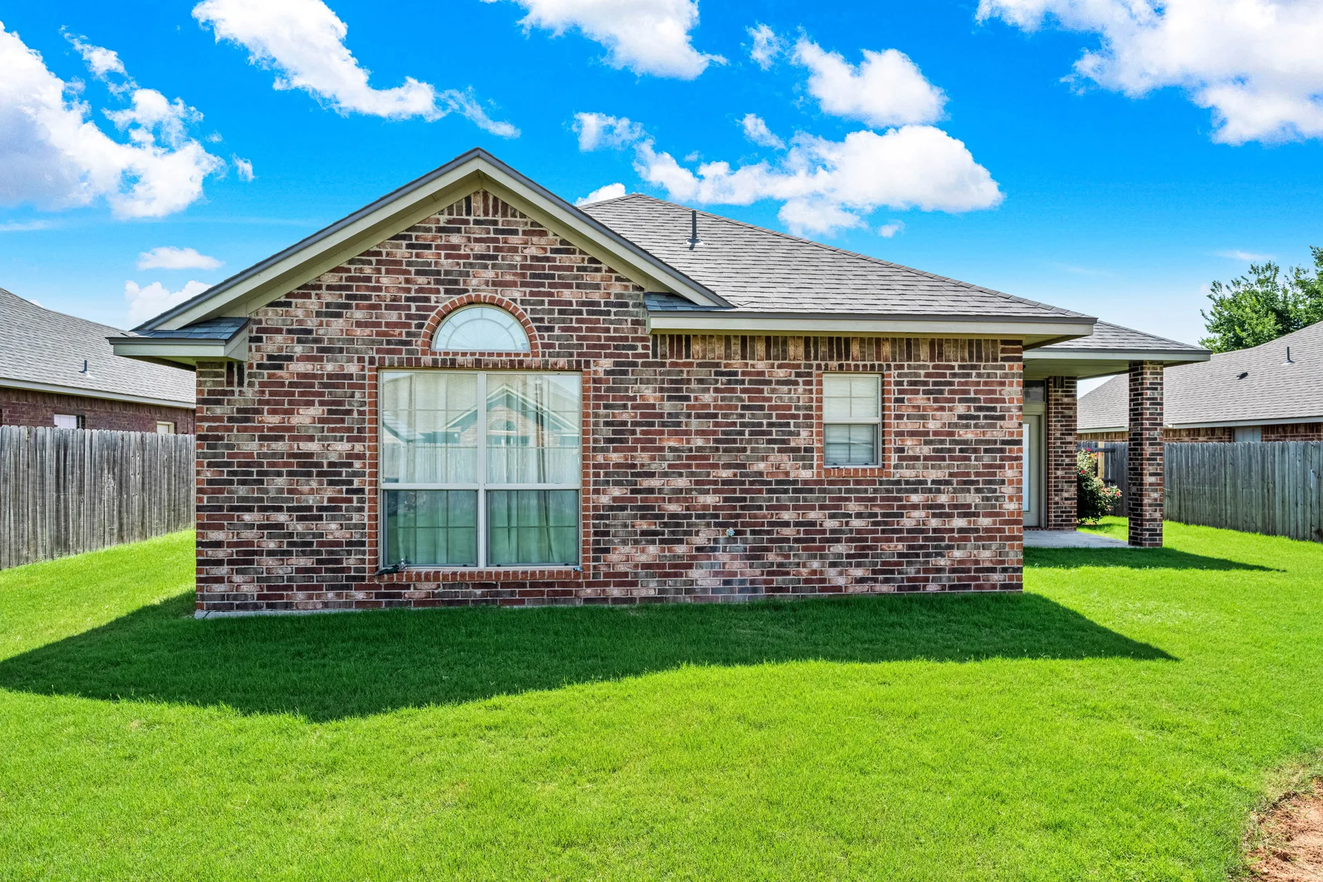 Rear exterior with composition shingle roof