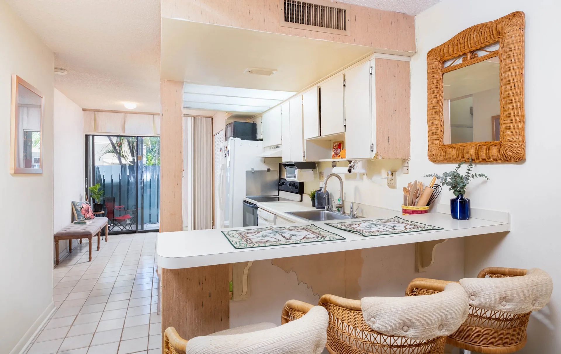 Kitchen pass-through view