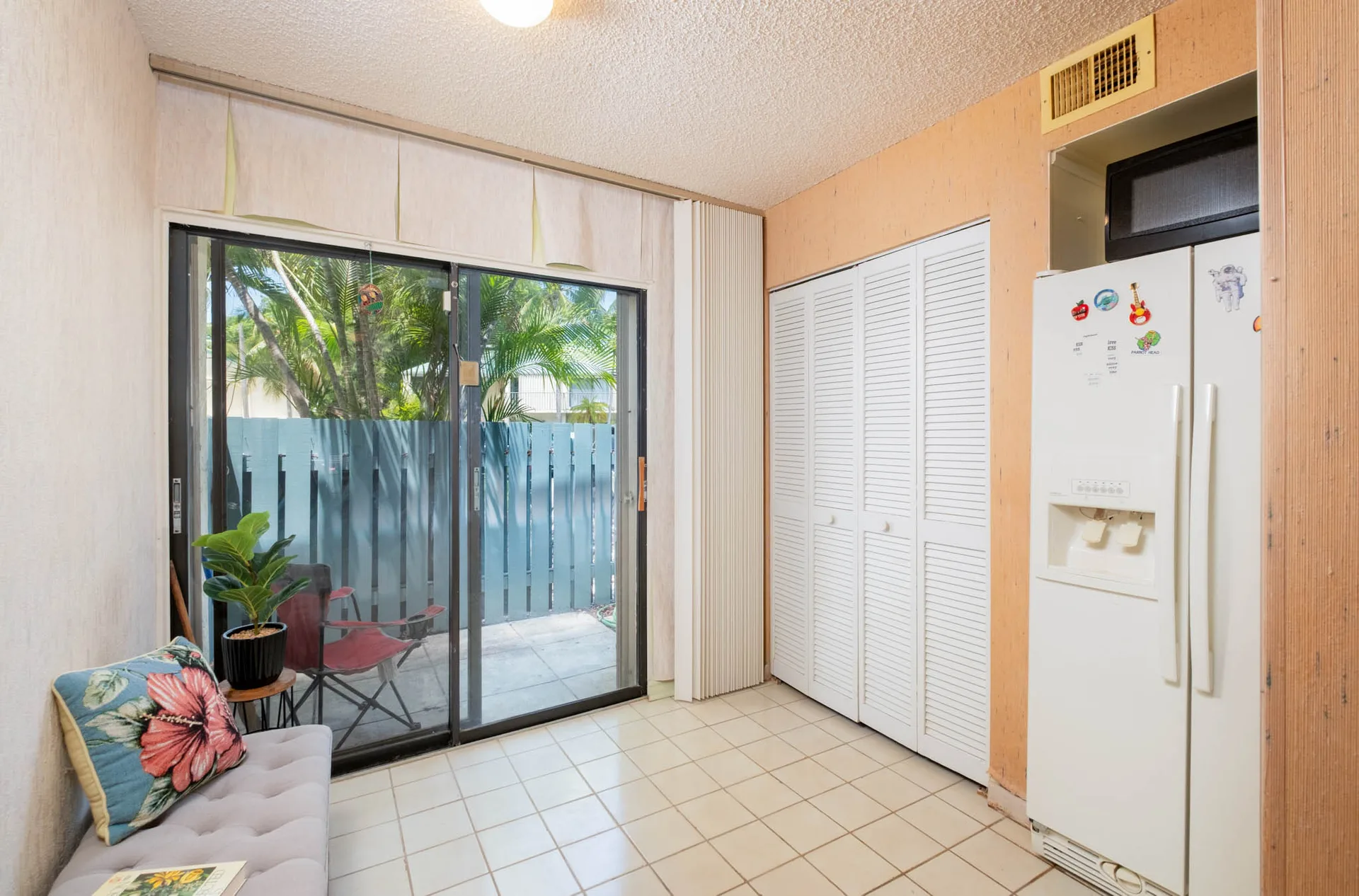 Kitchen entryway with direct patio access