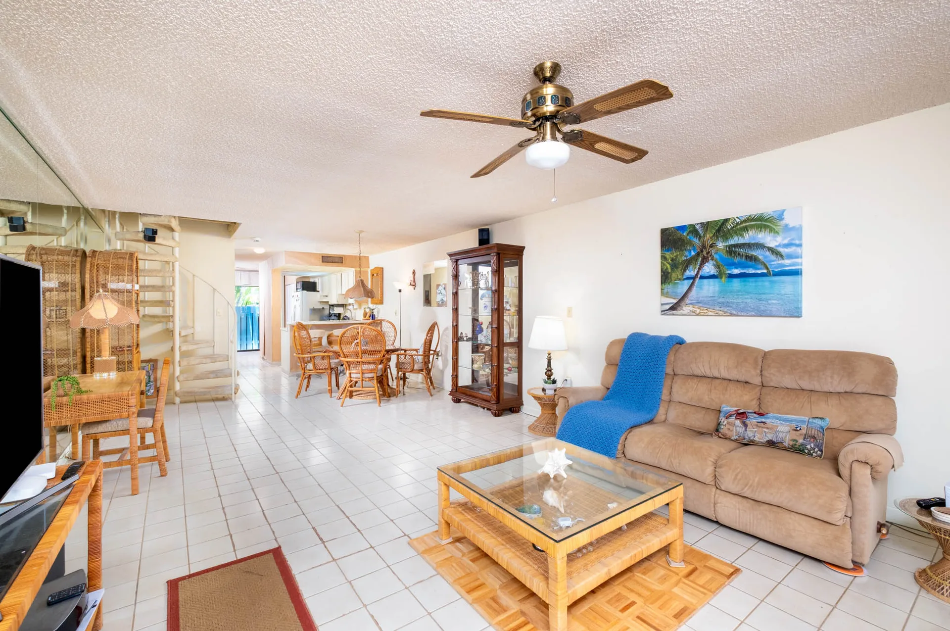 Open-concept living and dining area