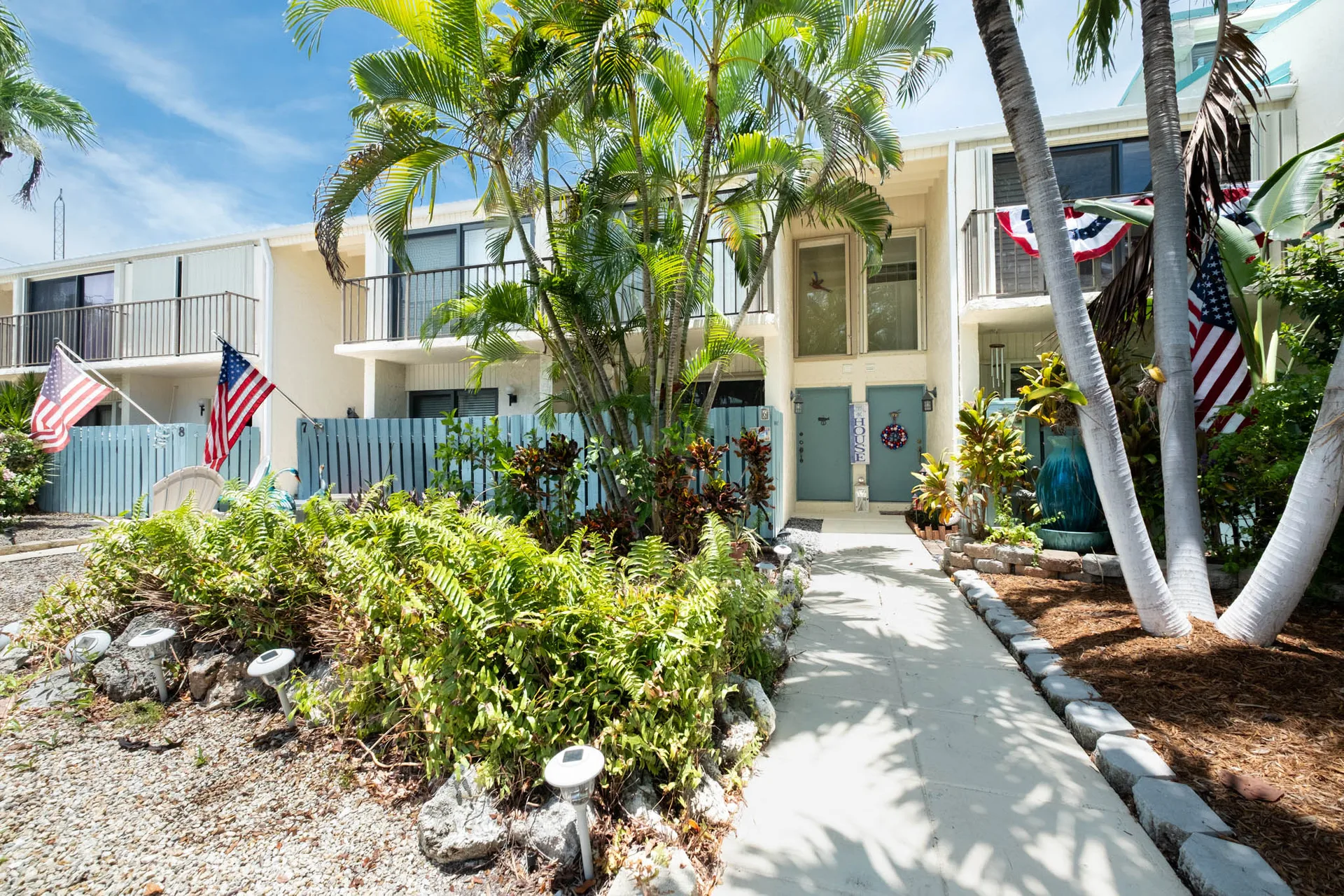 Townhouse exterior facade at Executive Bay Club, Islamorada