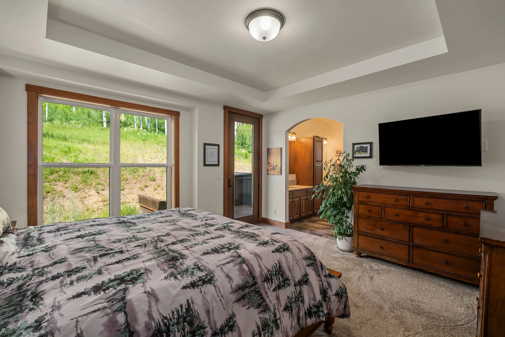 Master bedroom with mountain views