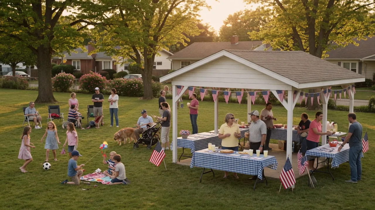 Community members gathered at a neighborhood event in Rydal-Meadowbrook