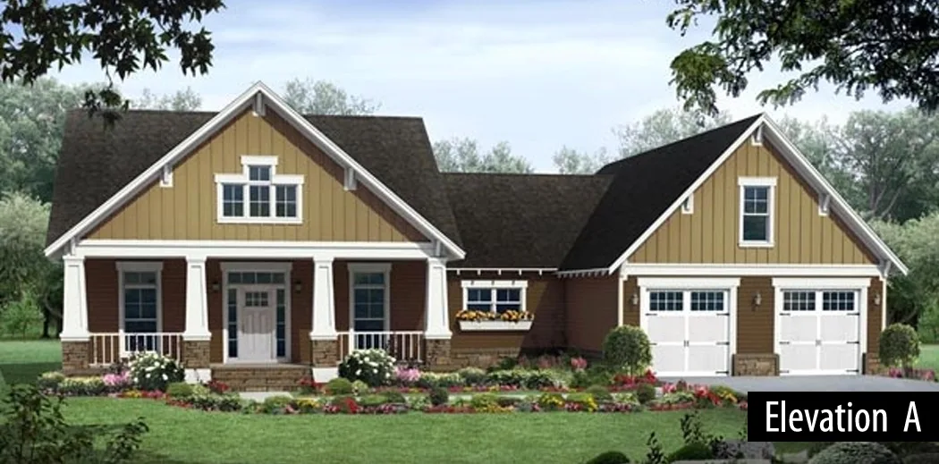 Craftsman ranch elevation at 5394 Spring Meadows Way in Linden, Michigan