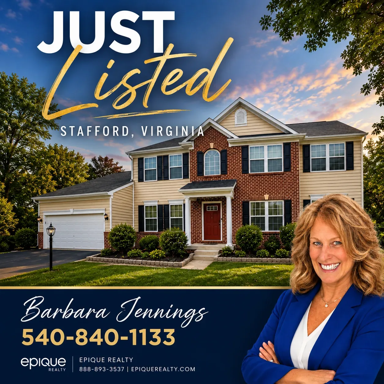 Just Listed — Barbara Jennings, REALTOR® with eXp Realty, residential property in Stafford, Virginia