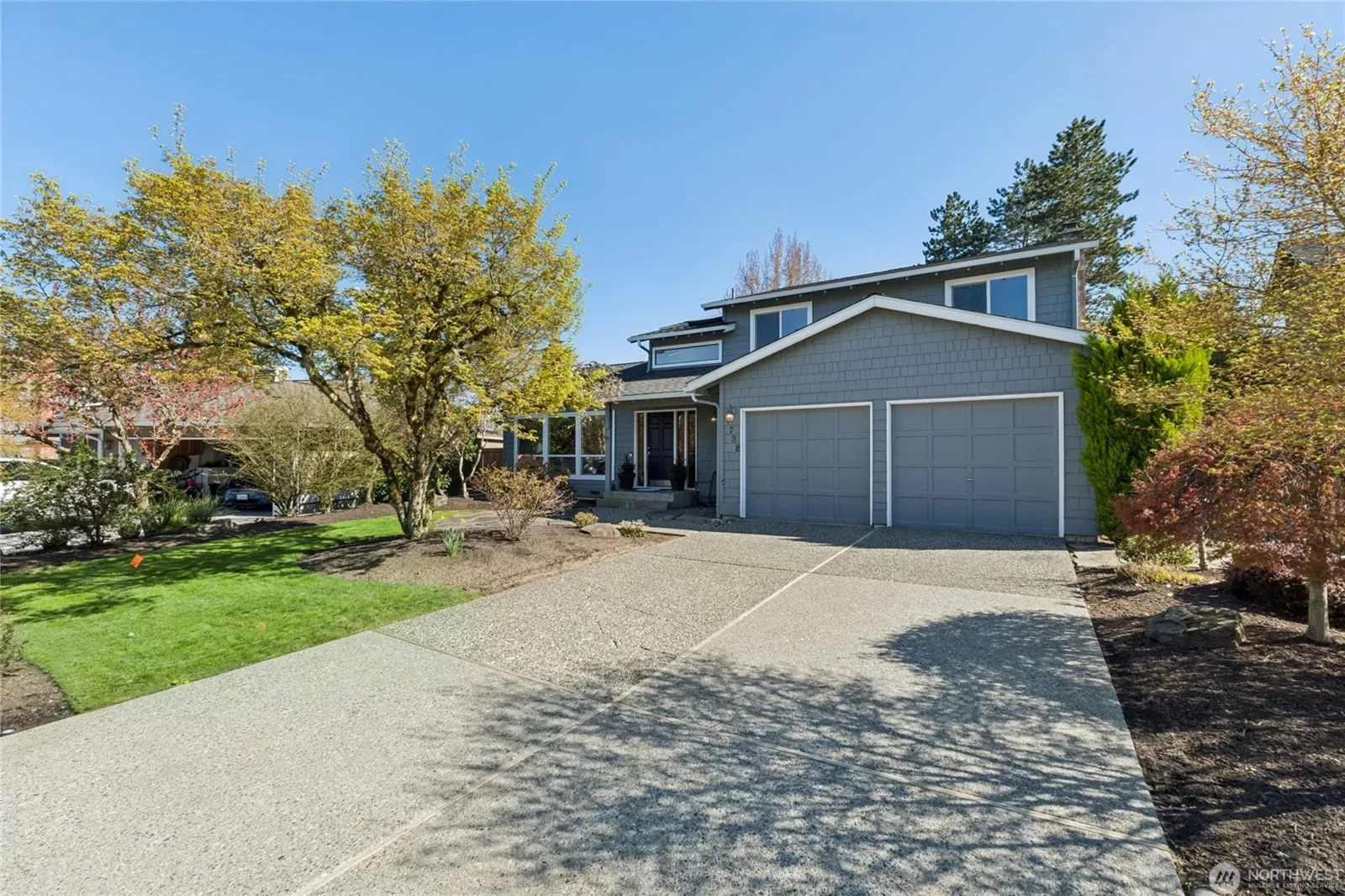 Exterior front facade of Lynn and Mike's home, beautifully prepared for market