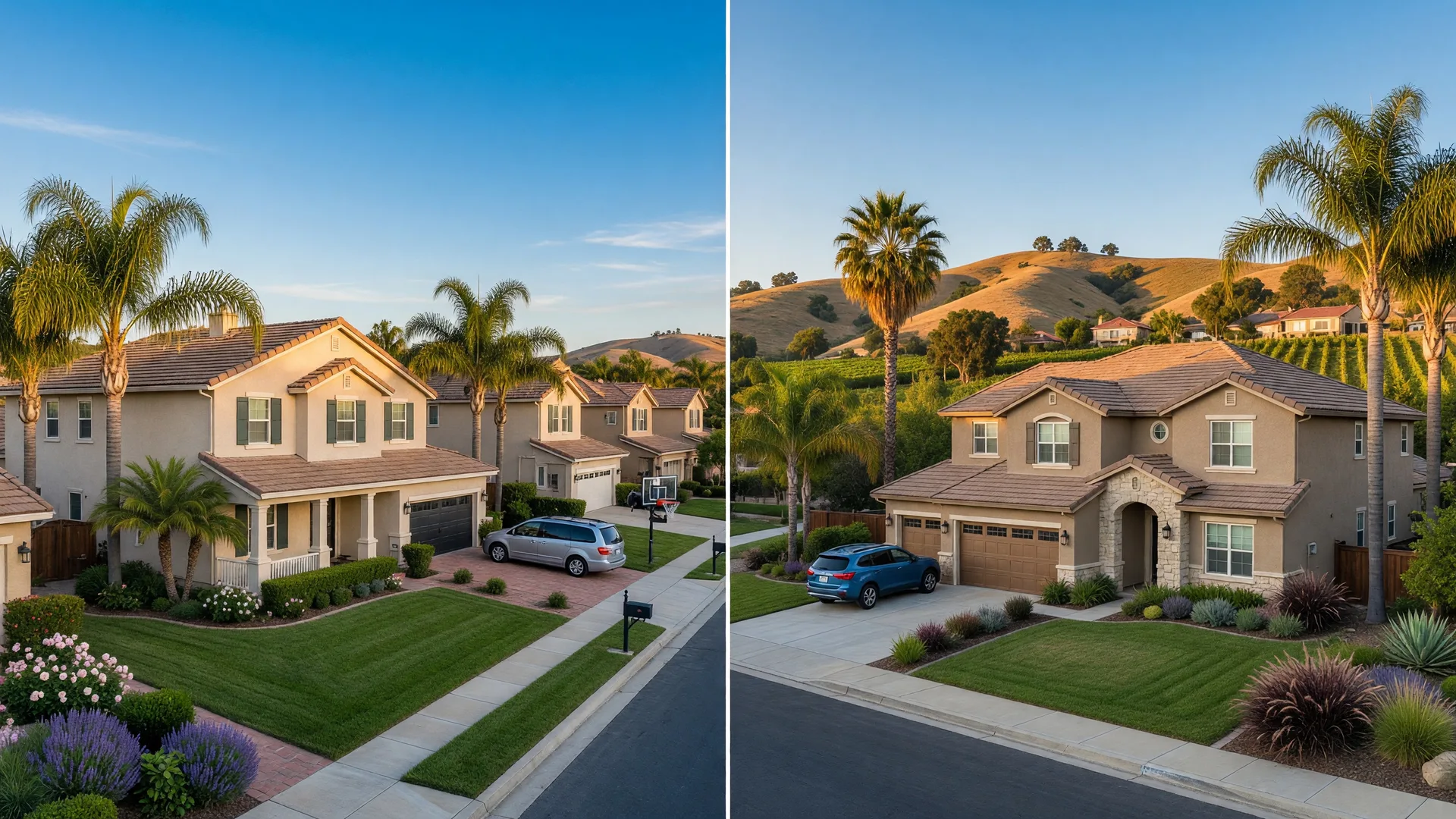 Two suburban neighborhoods representing Murrieta and Temecula