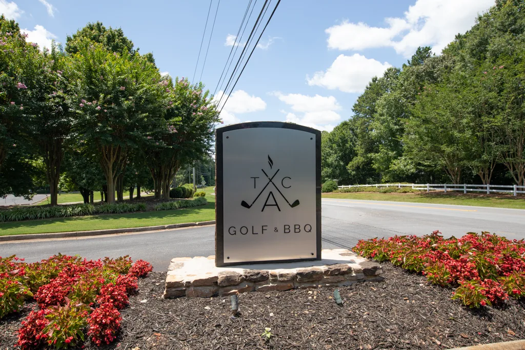 TCA Golf and BBQ community entrance signage