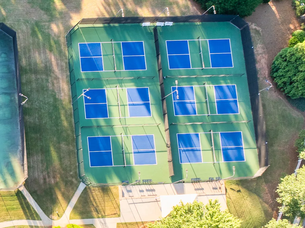Tennis and pickleball courts aerial