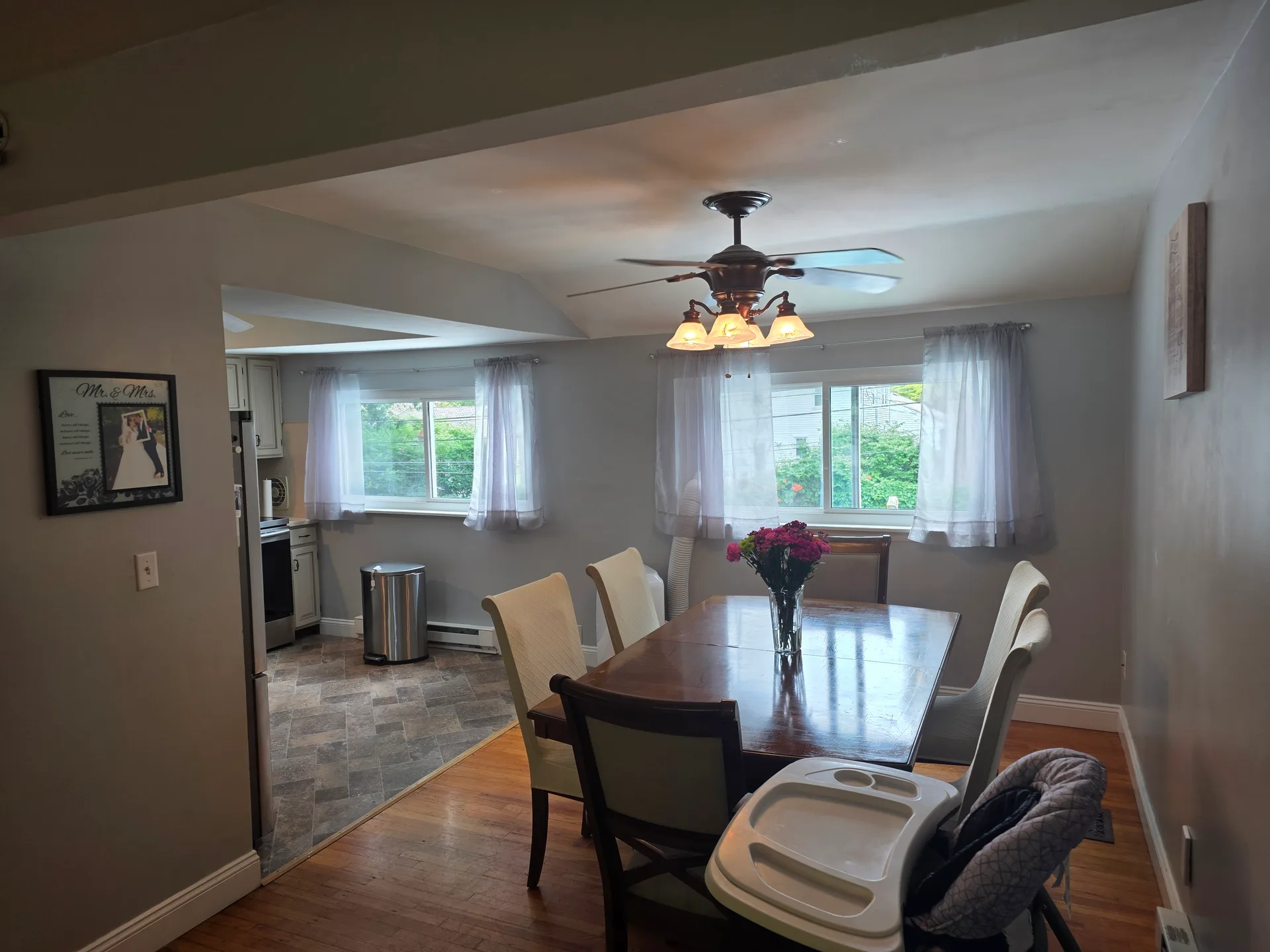 View from dining area into the kitchen