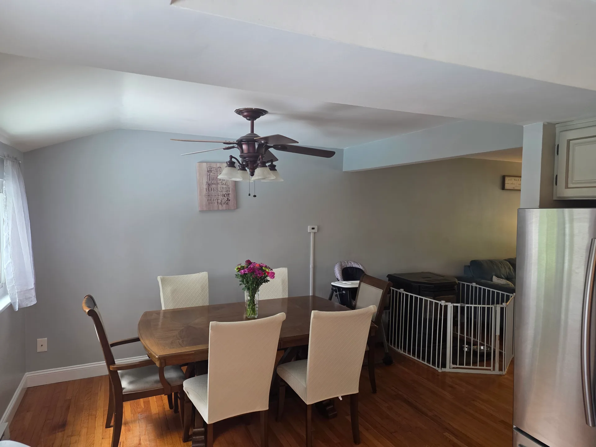 Dining room with open concept transition to living area