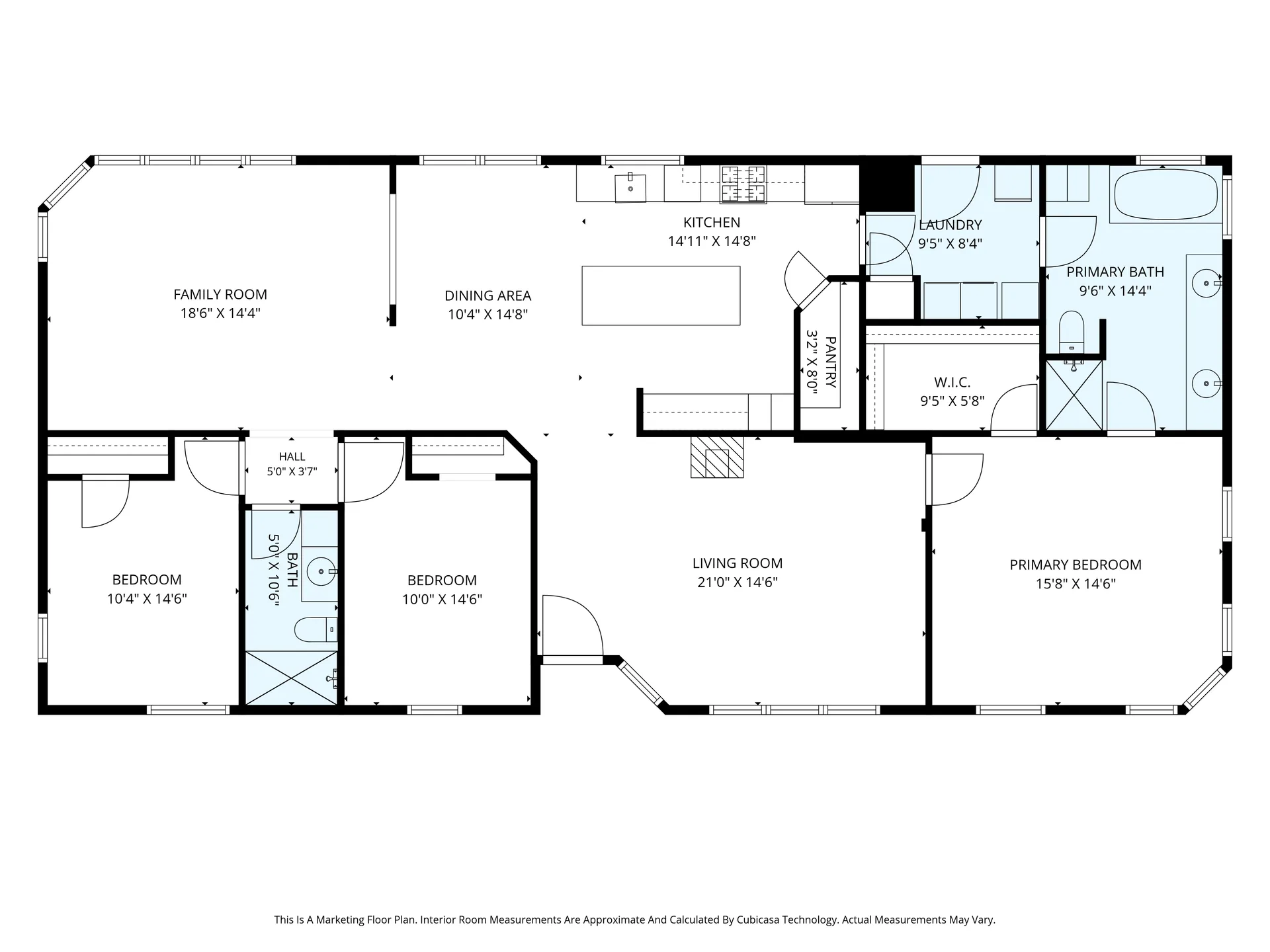 Home floor plan of 191 N Cornerstone Way showing 3 bedrooms, 2 bathrooms, and split layout