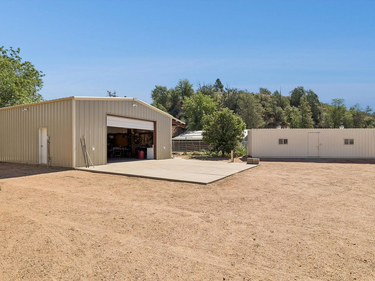 Metal shop and storage area exterior
