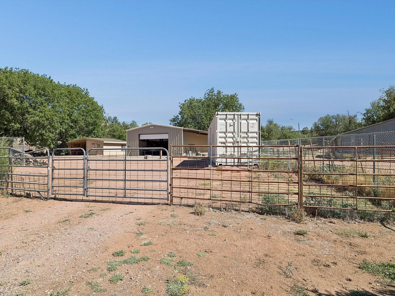 Horse corral and outbuildings