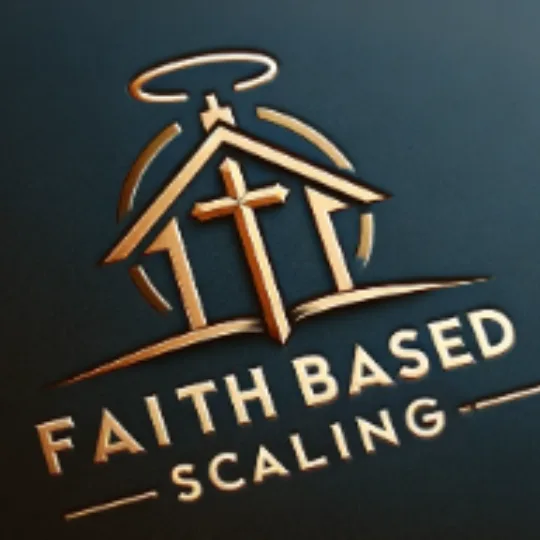 Faith Based Scaling — Christ-centered real estate coaching logo with church and cross icon