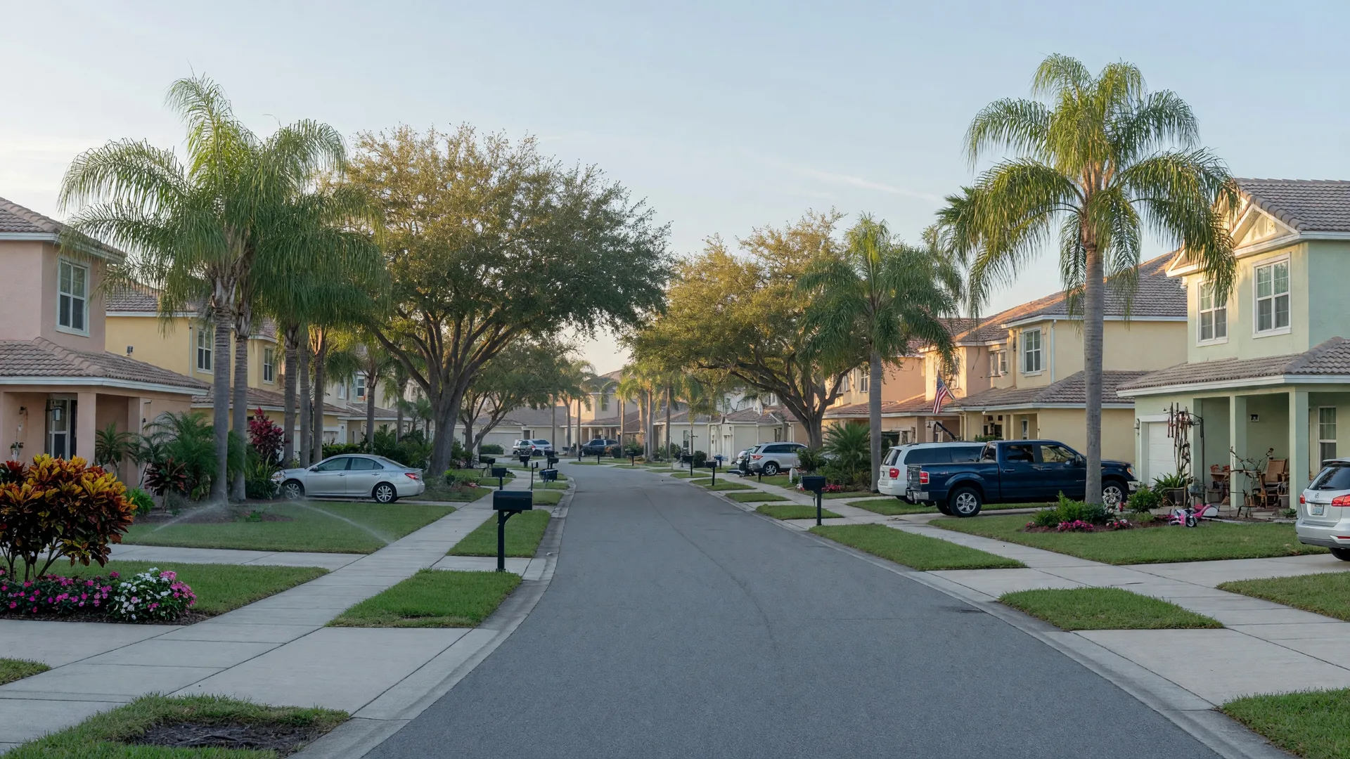 Waterfront community homes along a canal in Palm Beach County