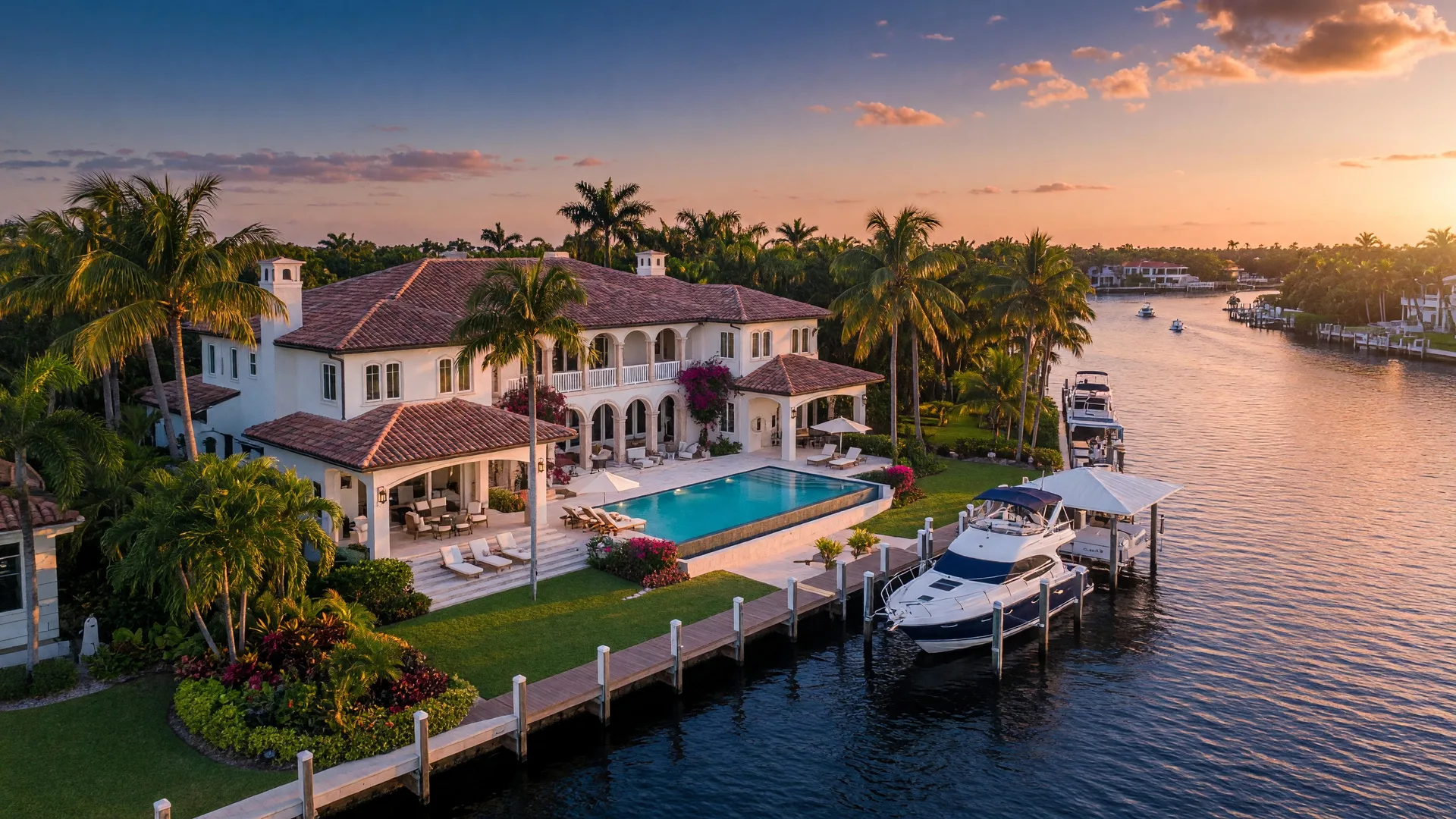 Luxury waterfront home on the Intracoastal Waterway in South Florida