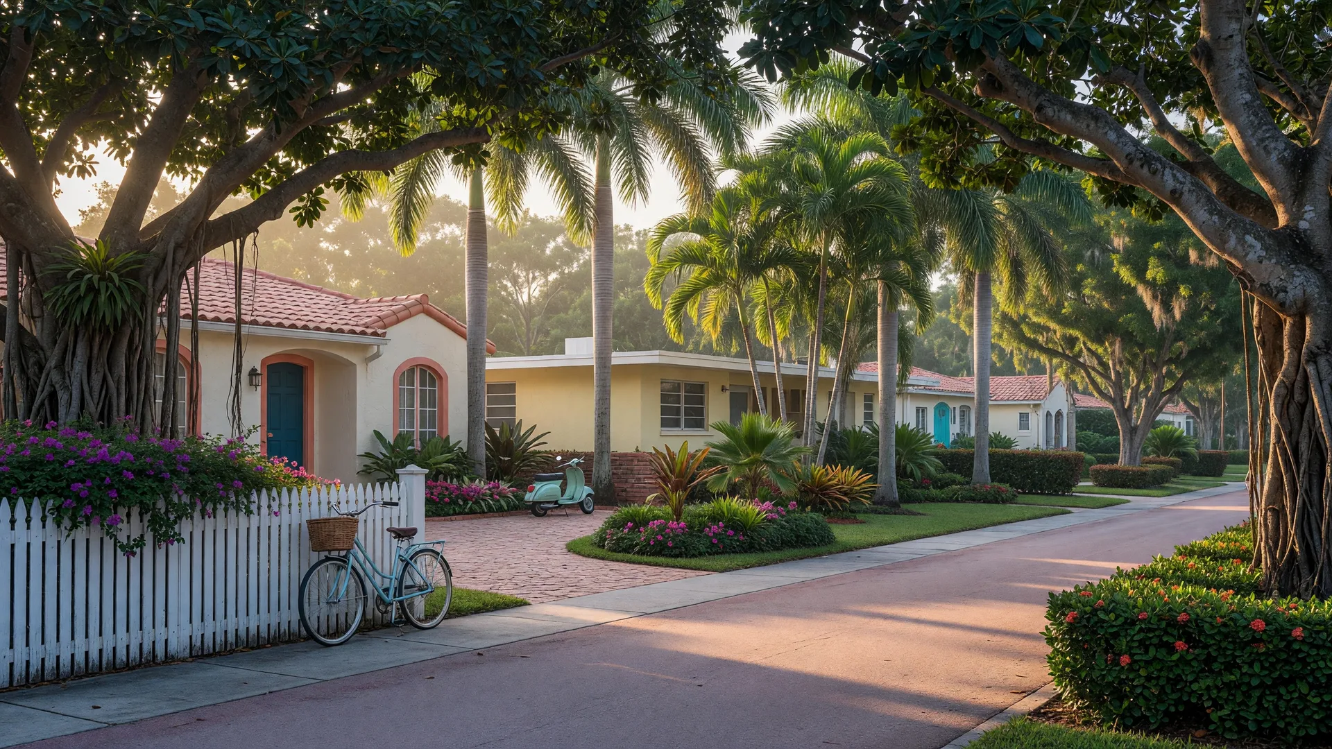 A charming tree-lined street in a desirable South Florida neighborhood